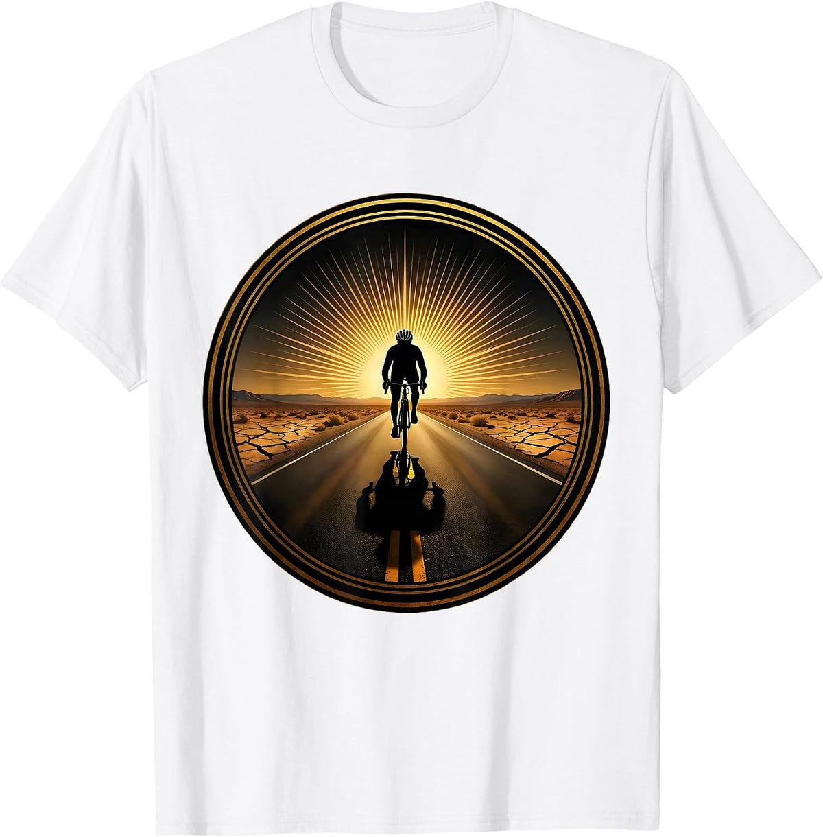 Men's Cyclist Shadow Desert Highway Graphic T-Shirt - White