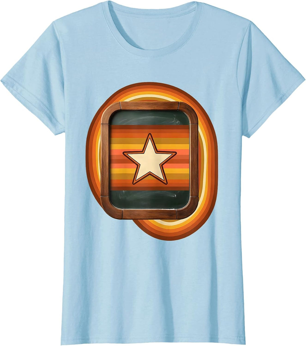 Women's Special Education Teacher Chalkboard Star Design T-Shirt - Baby Blue
