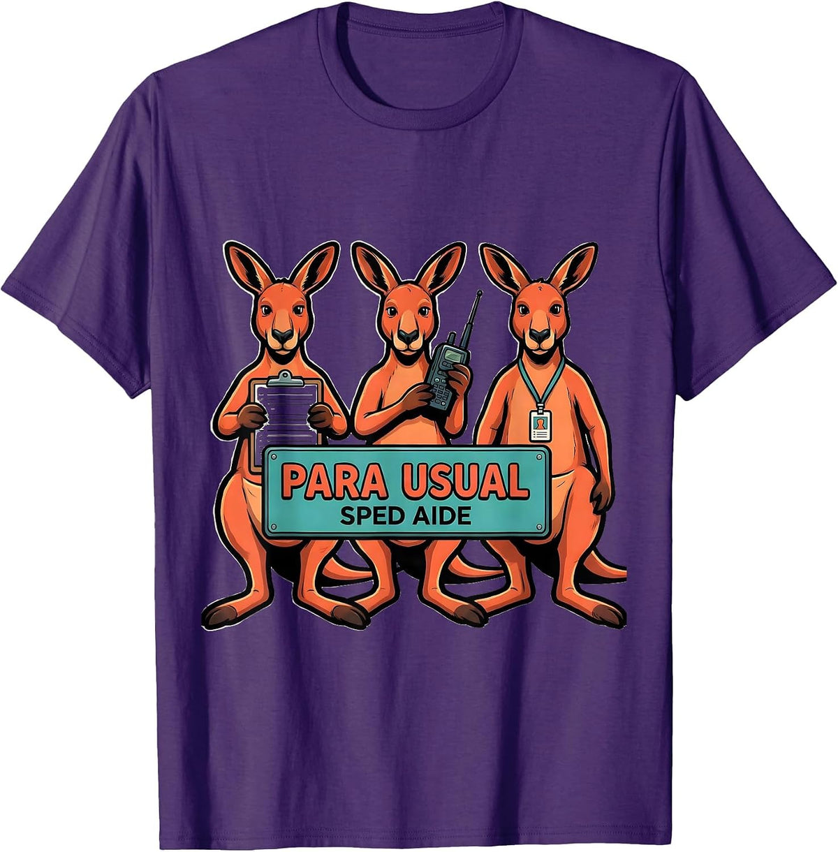 Para Usual SPED Aide Funny Paraprofessional Teacher Aide T-Shirt - Purple
