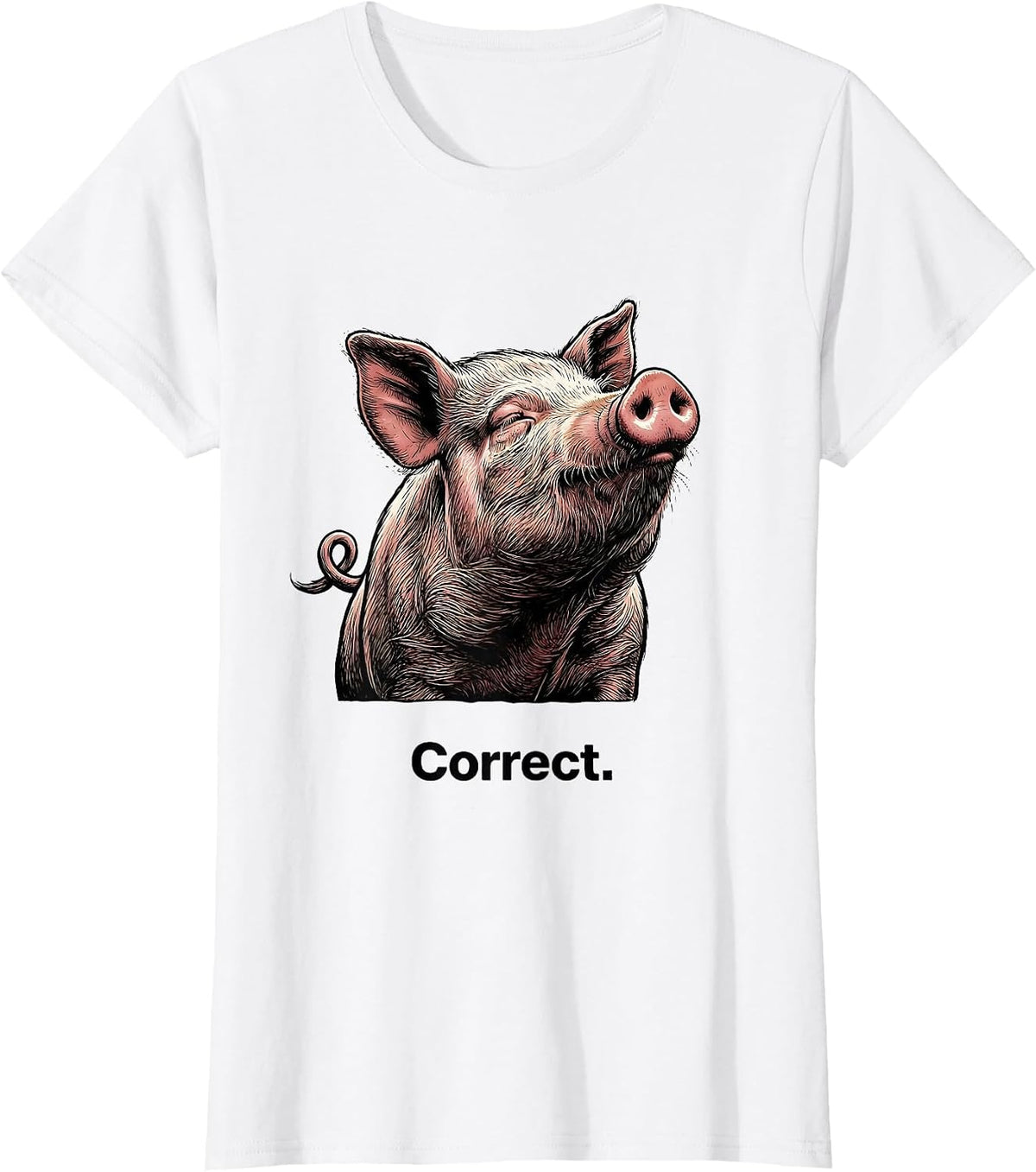 Women's Correct Funny Pig Farm Animal Lover Gift T-Shirt - White