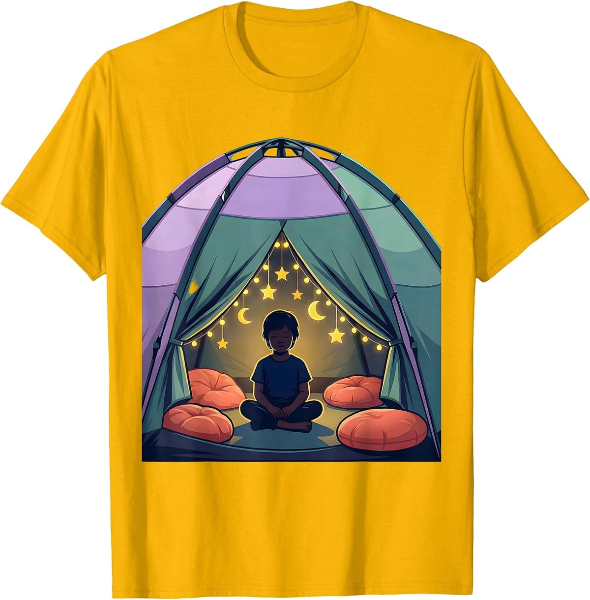 Calm Child in Cozy Sensory Tent ABA Design T-Shirt - Golden Yellow