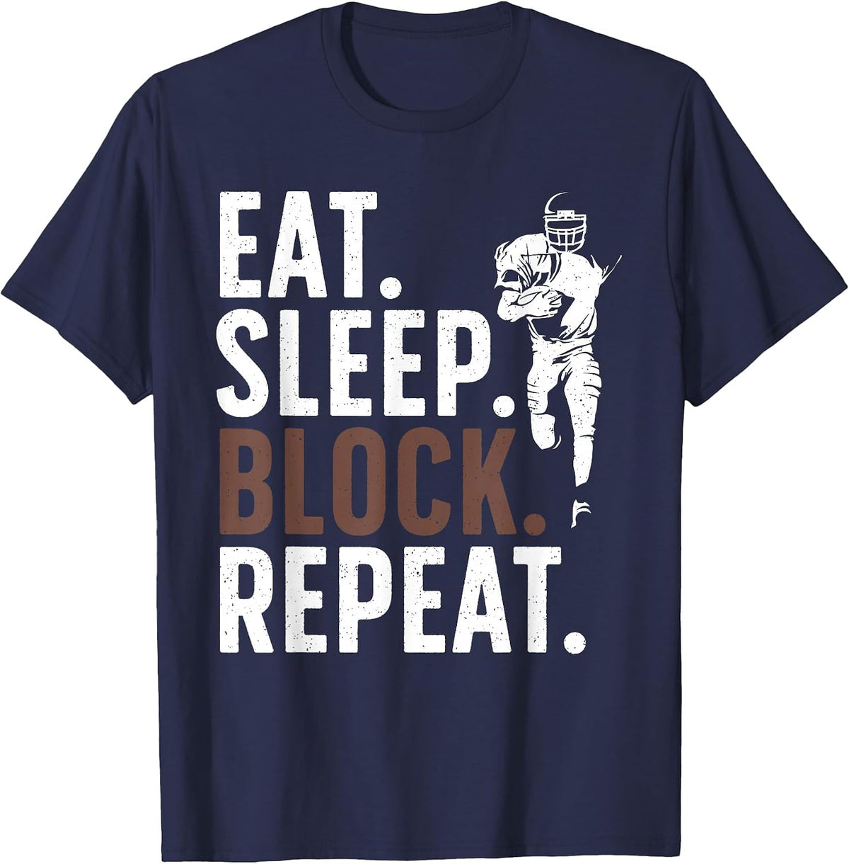 Lineman Art for Men Women Football Player Offensive Lineman T-Shirt - Navy Blue