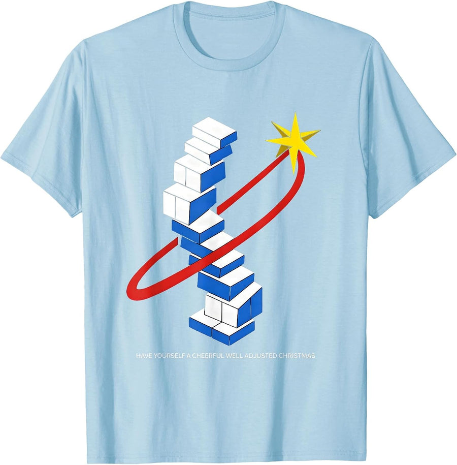 Men's Have Yourself A Cheerful, Well Adjusted Christmas Funny T-Shirt - Baby Blue
