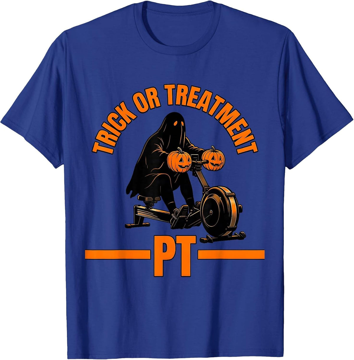 Trick Or Treatment PT Halloween Physical Therapist Funny T-Shirt - Royal Blue