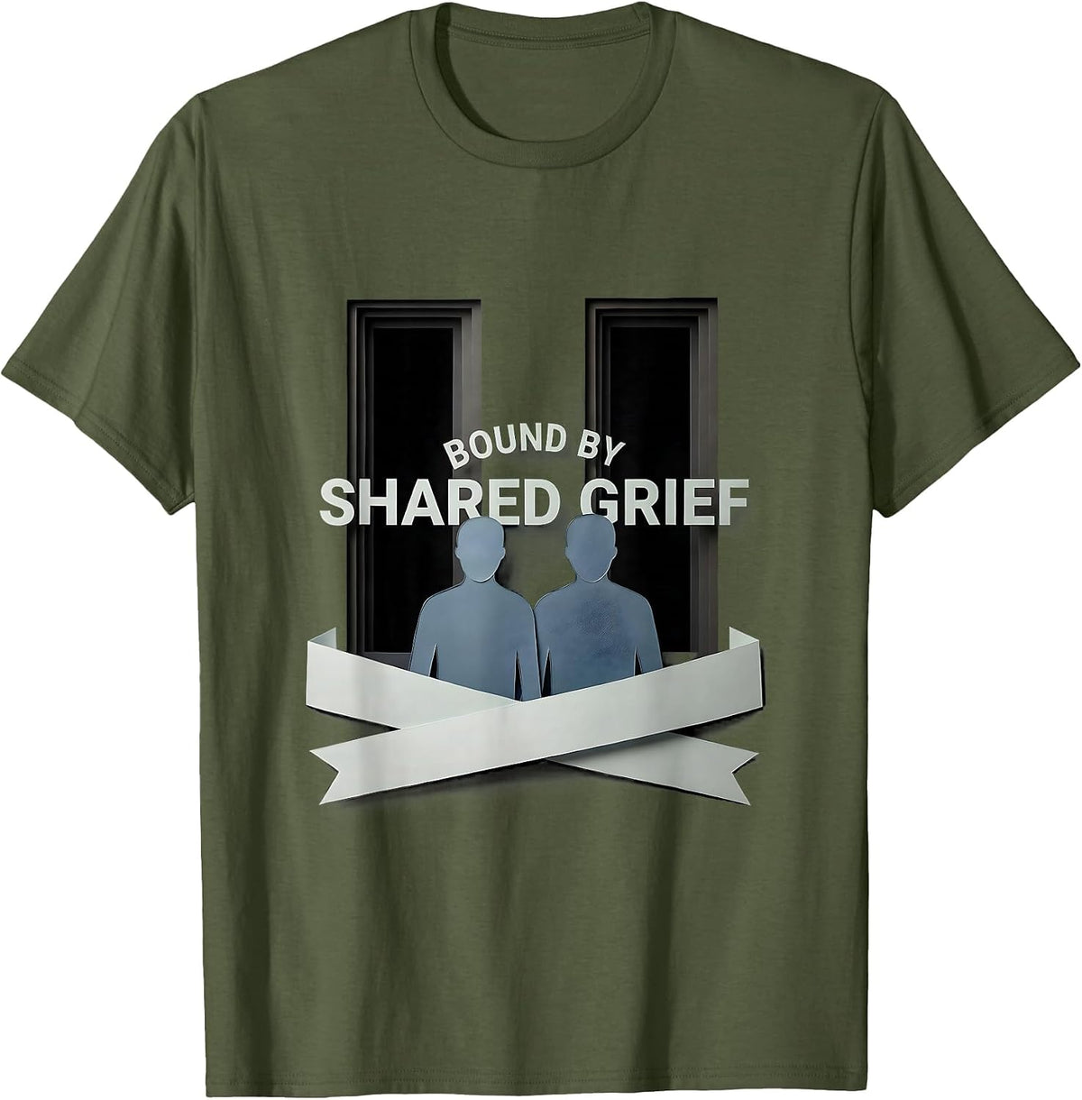 Bound by Shared Grief September 11 Memorial Design T-Shirt - Olive Green