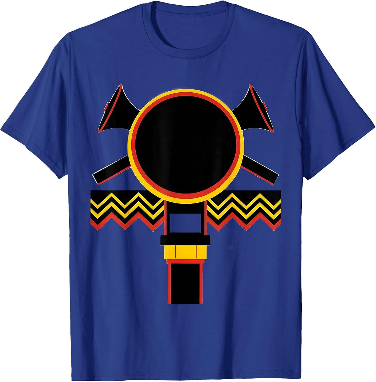 Men's Geometric Firefighter Badge Modernist Fire Department T-Shirt - Royal Blue