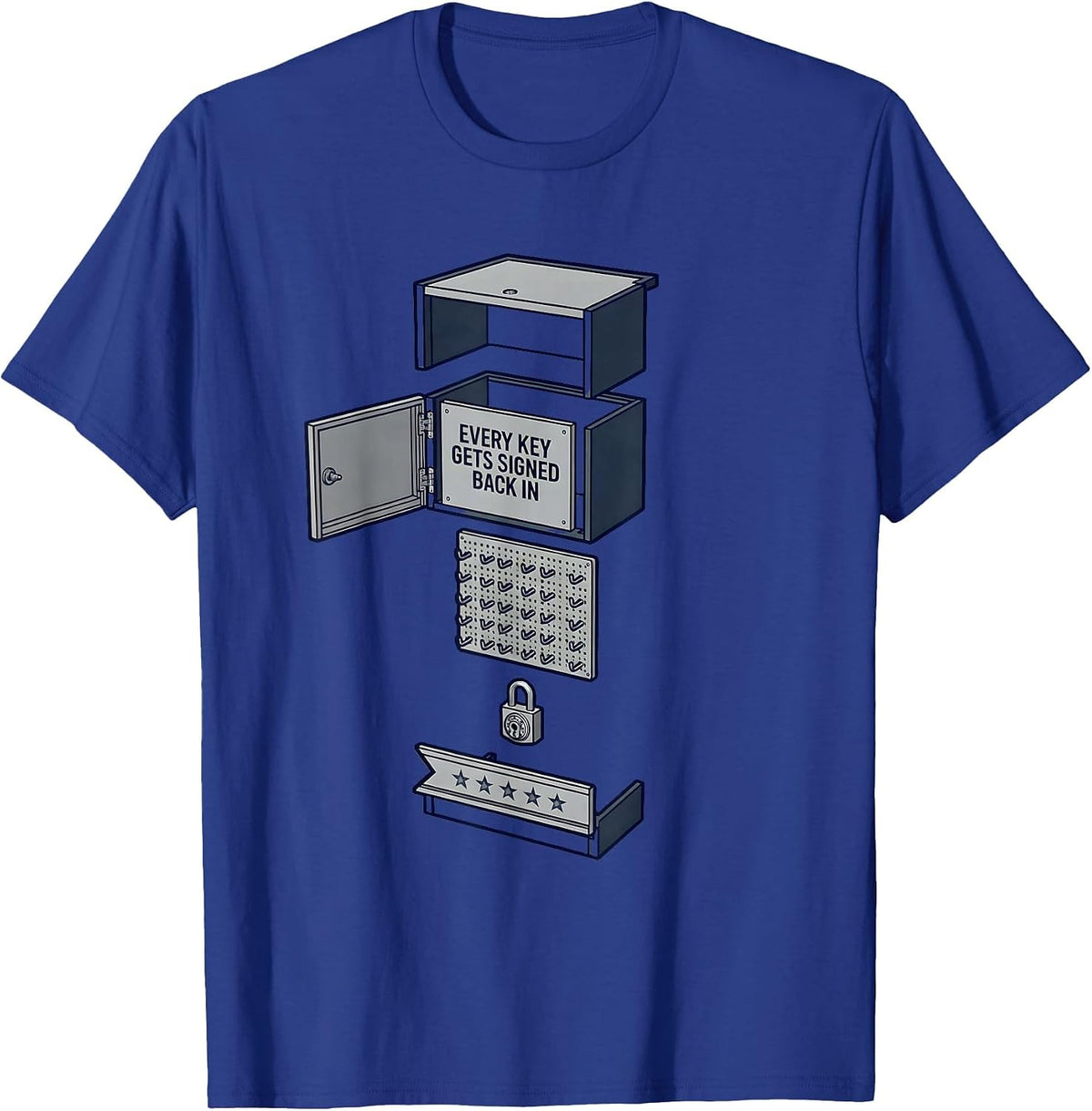 Men's Every Key Gets Signed Back In Funny First Responder T-Shirt - Royal Blue