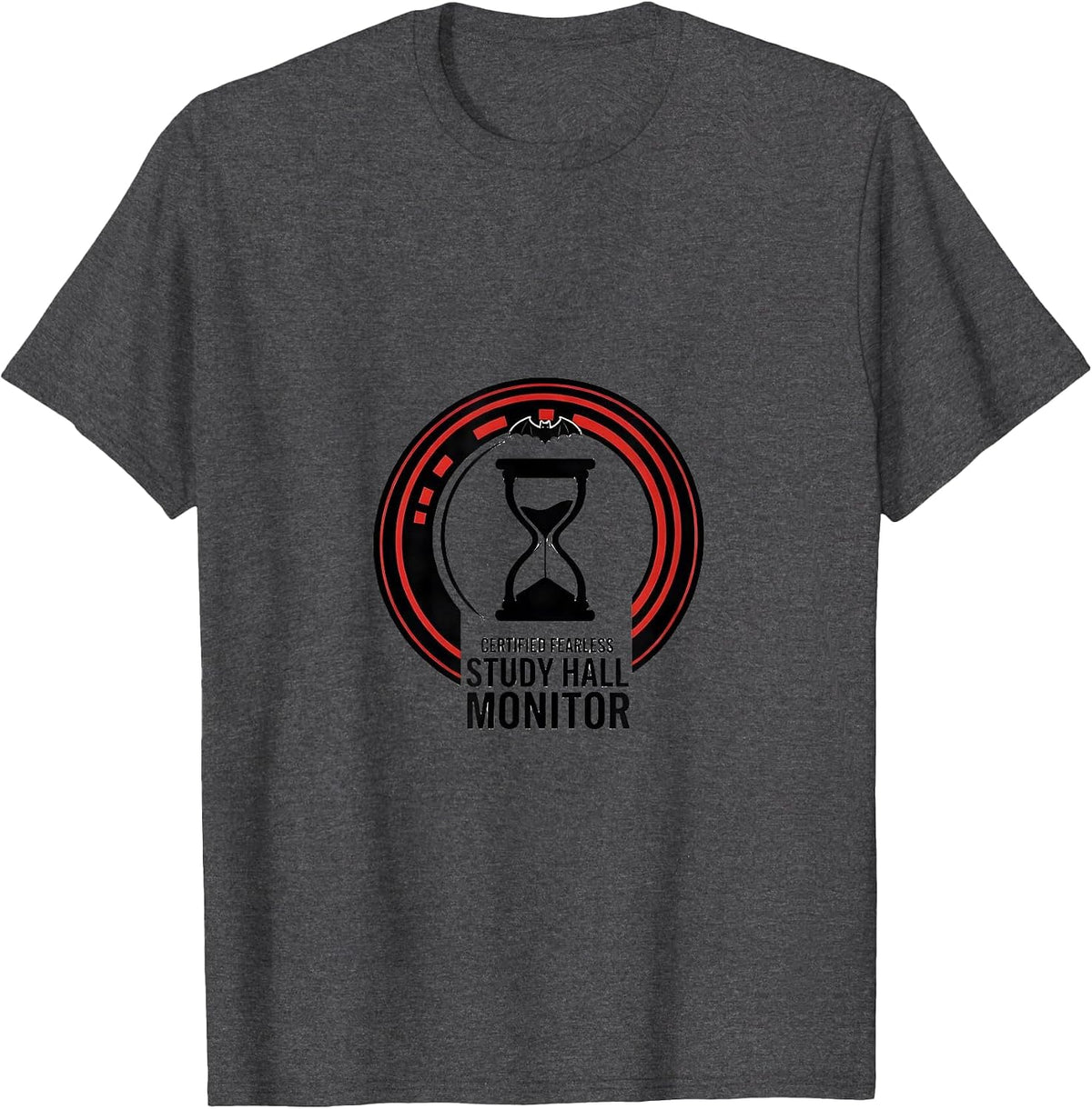 Certified Fearless Study Hall Monitor Funny School Staff T-Shirt - Dark Heather Grey