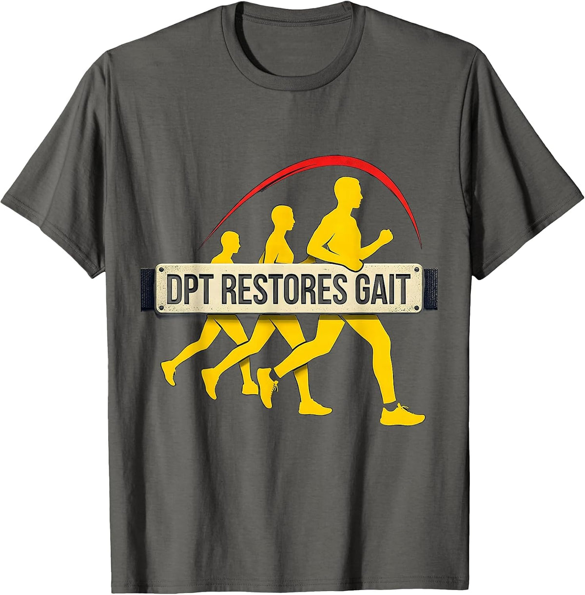 Men's DPT Restores Gait Stencil Graphic Physical Therapist PT Gift T-Shirt - Asphalt Grey