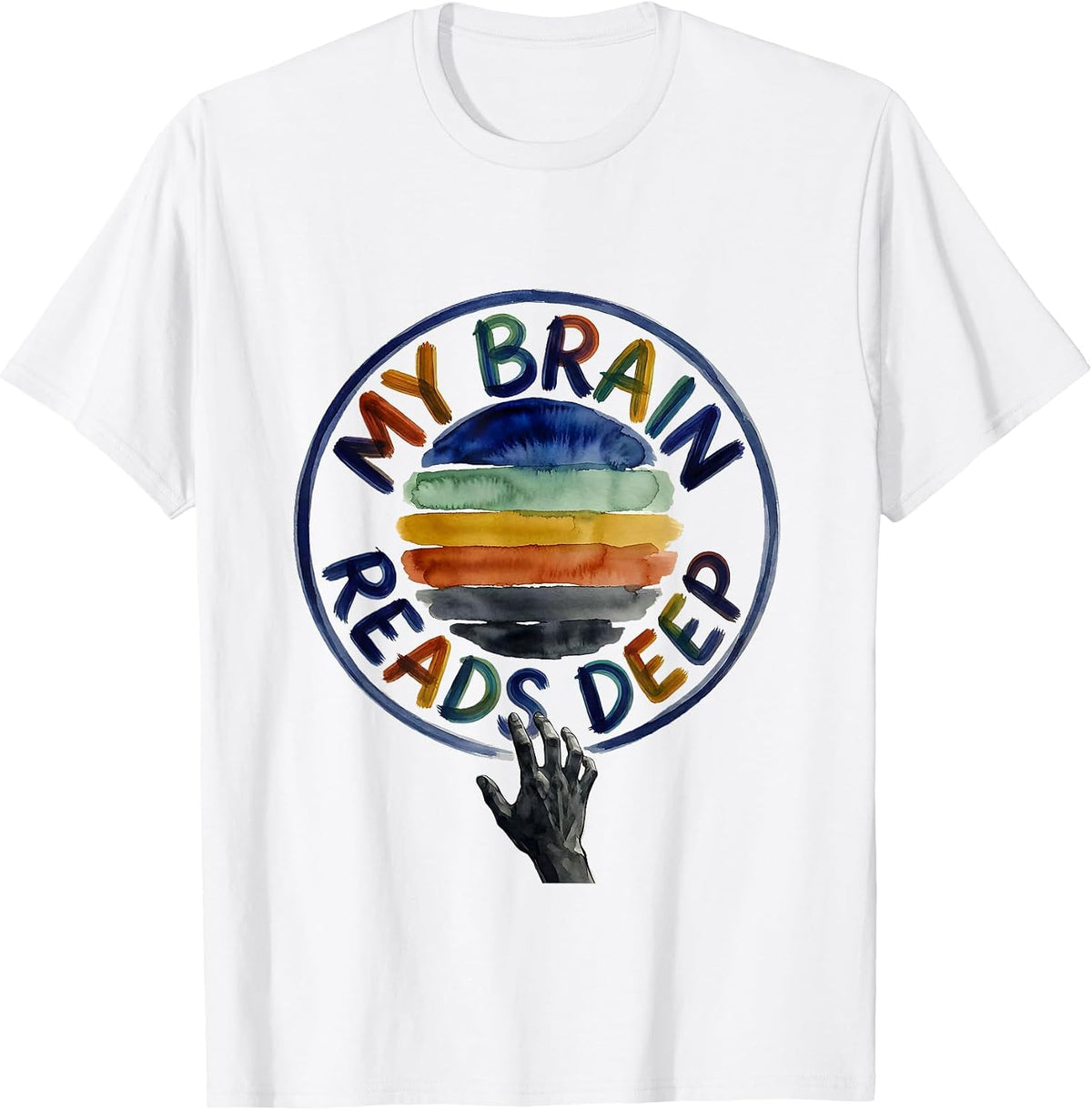 My Brain Reads Deep Bold Dyslexia Awareness Teacher Humor T-Shirt - White