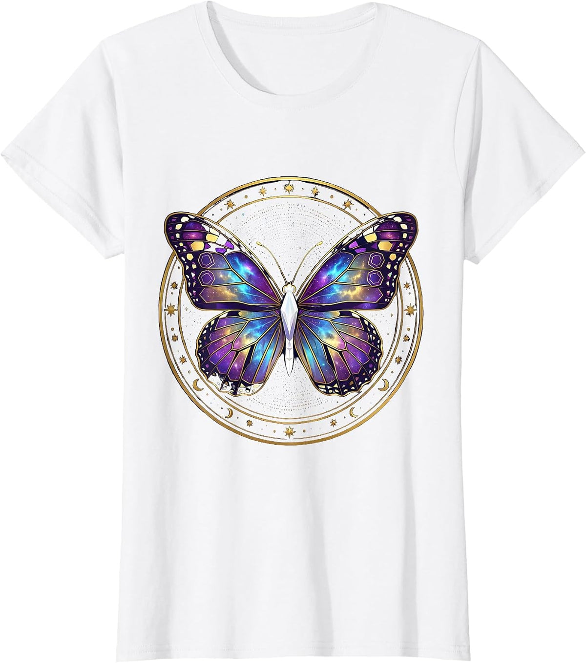 Autism Awareness Rainbow Geometric Butterfly T-Shirt - White
