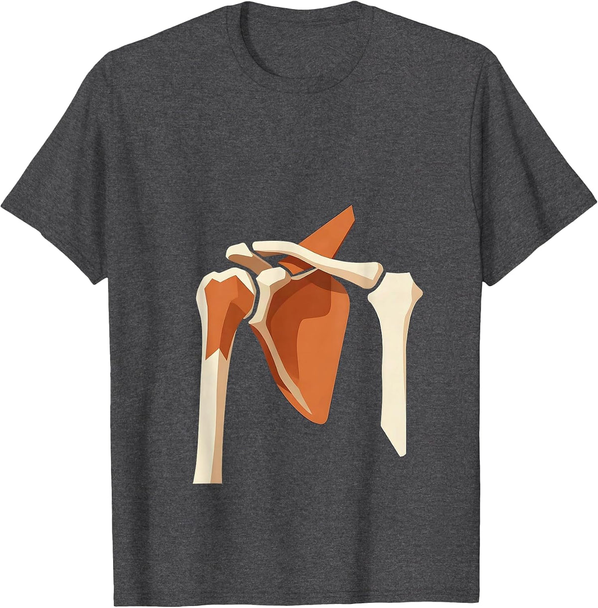 Men's Anatomical Shoulder Muscle Layers Physical Therapy T-Shirt - Dark Heather Grey