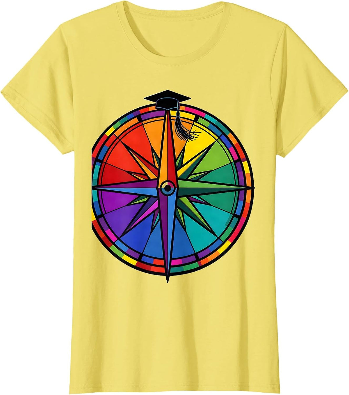 Special Education Compass Graduation Graphic T-Shirt - Lemon Yellow