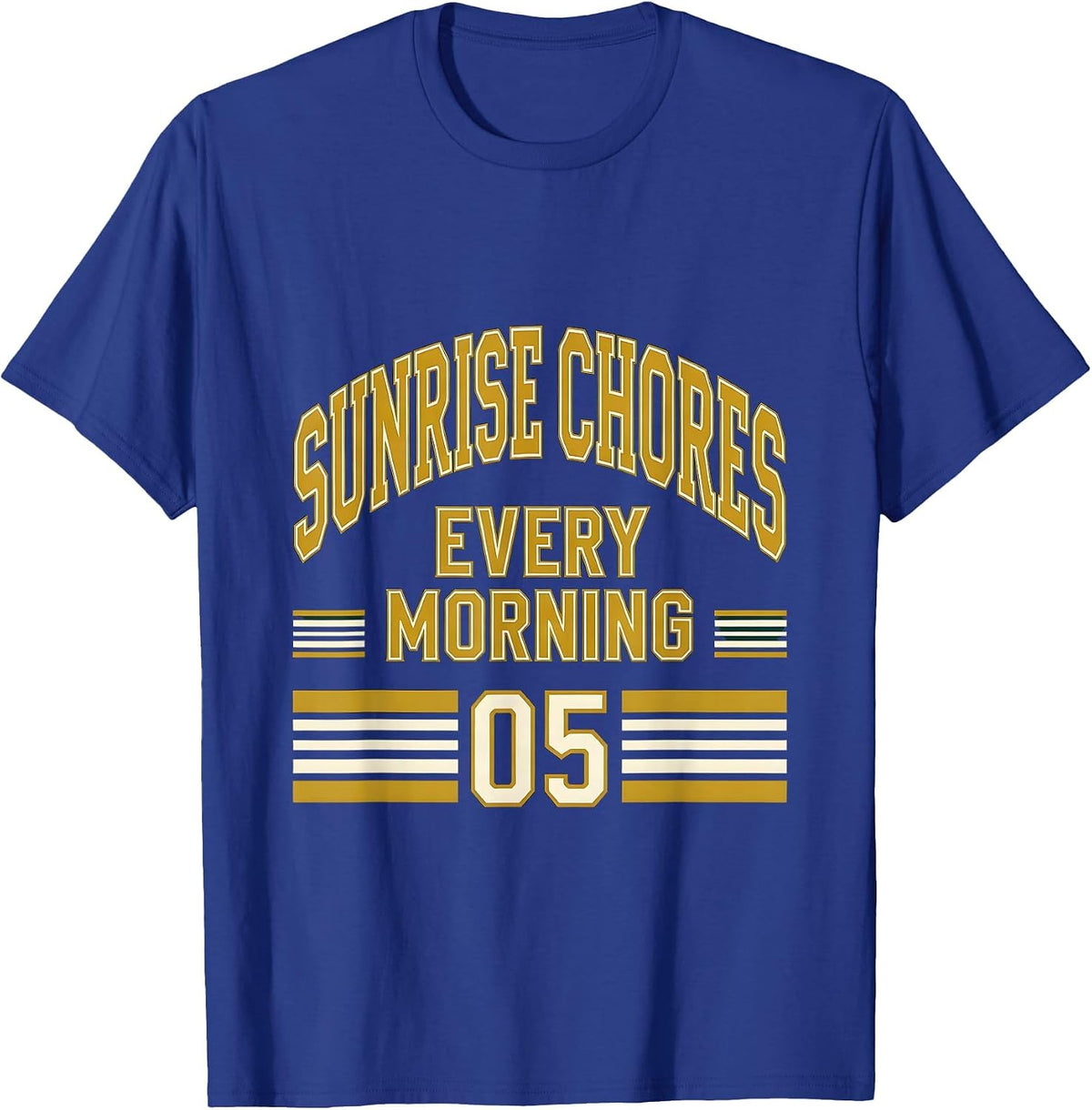 Men's Sunrise Chores Every Morning Country Life Design T-Shirt - Royal Blue