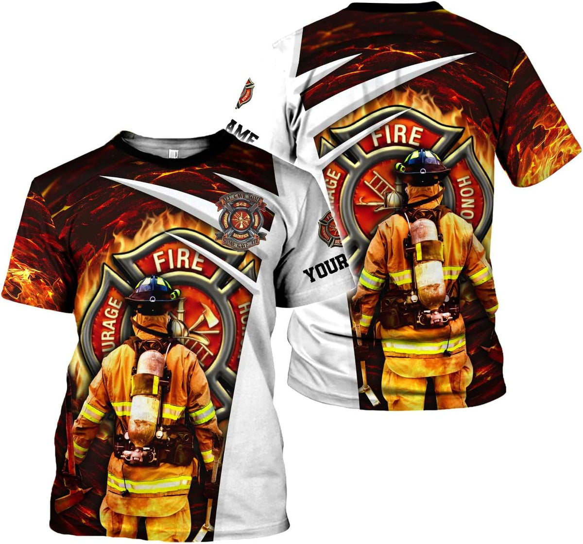 Personalized Firefighter Shirt for Man Women,Custom Firefighter 3D Shirt, Firefighter Tshirt, Firefighter Shirt Gift Fire