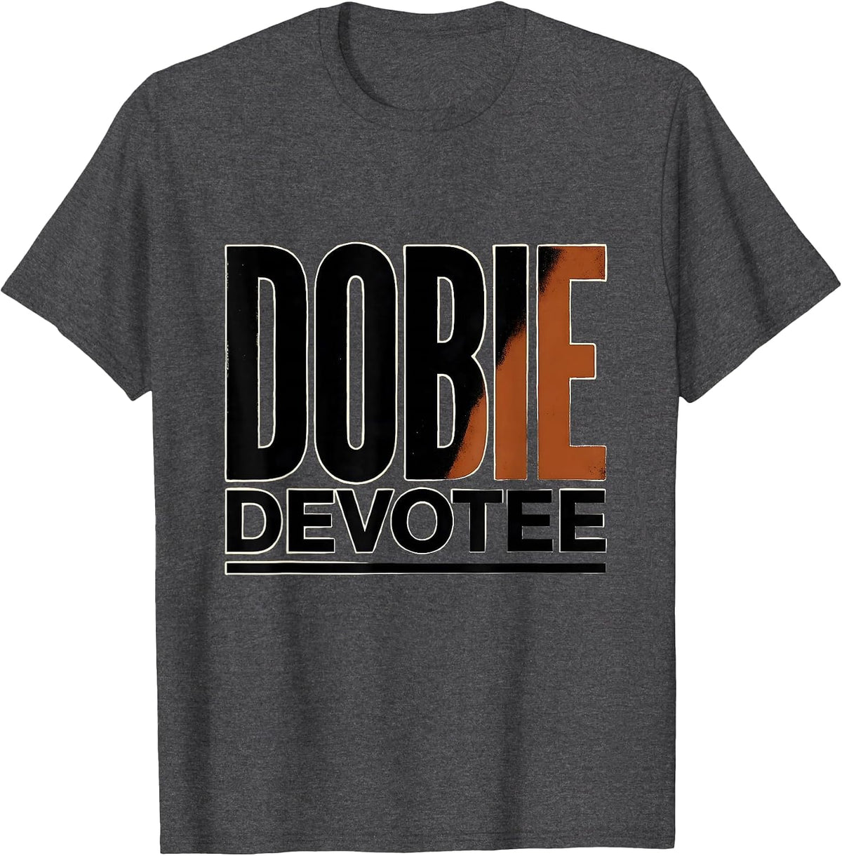 Men's Dobie Devotee Funny Doberman Pinscher Dog Lover Gift T-Shirt - Dark Heather Grey