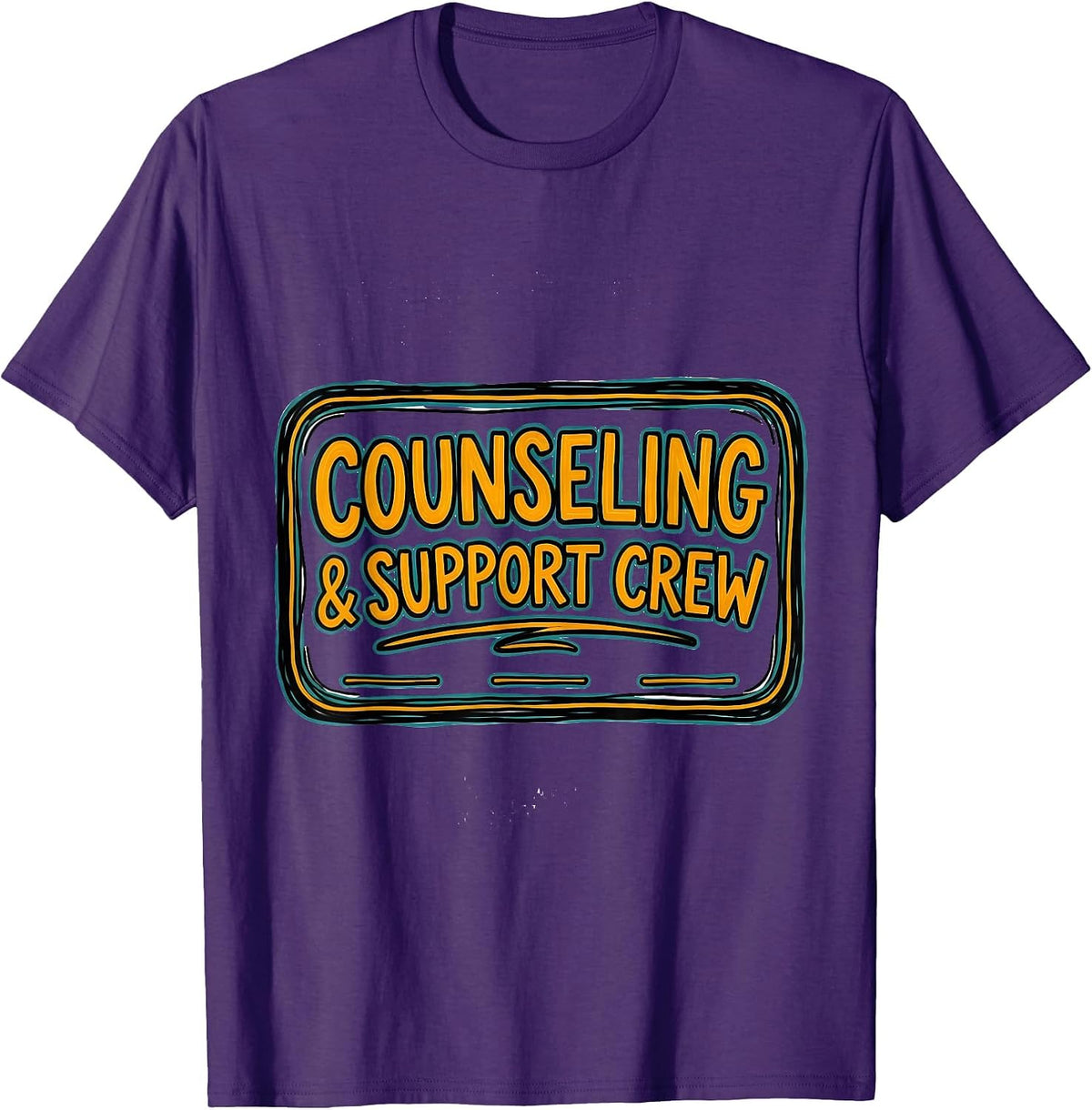 Men's Counseling & Support Crew Funny School Counselor Mental T-Shirt - Purple