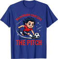 WASHINGTON CROSSING THE PITCH Funny Soccer Player July 4th T-Shirt - Royal Blue