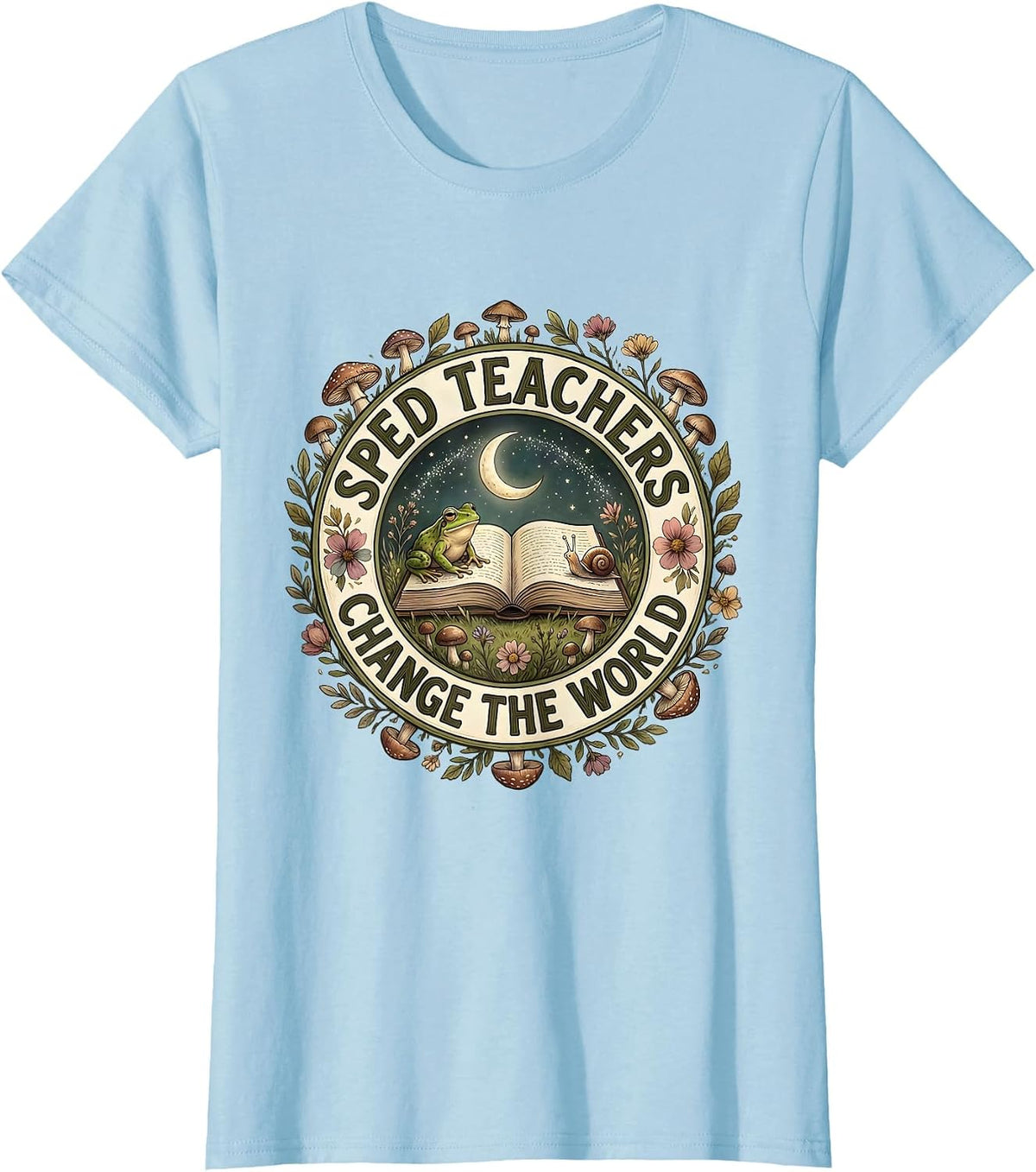 Women's Sped Teachers Change The World Educator Design T-Shirt - Baby Blue