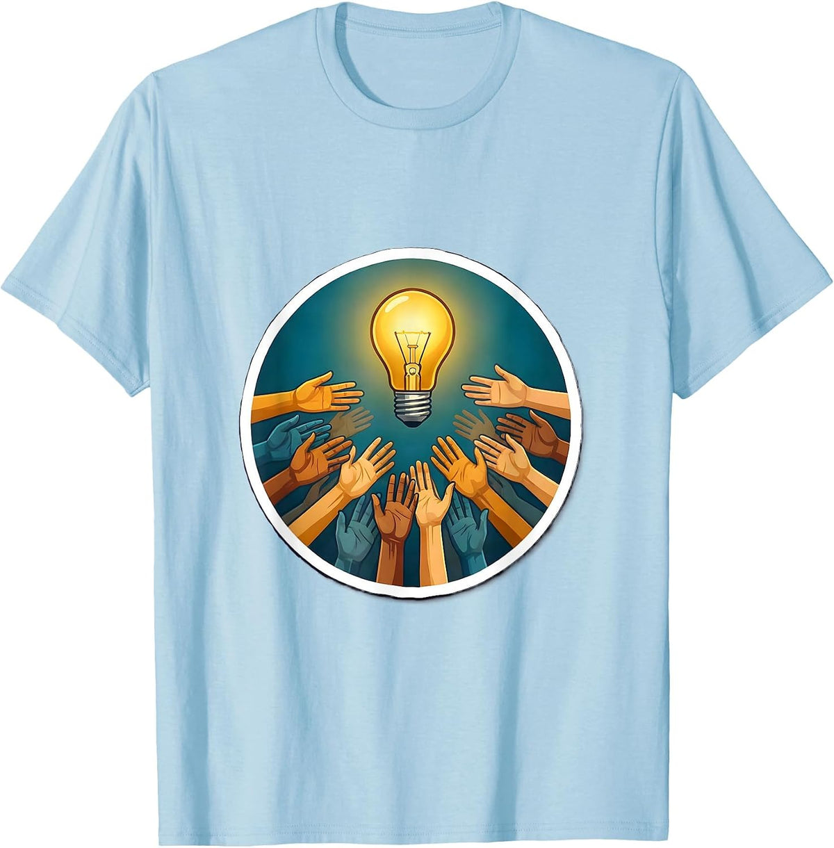 Men's Celebrate Minds of All Kinds Diversity Lightbulb T-Shirt - Baby Blue