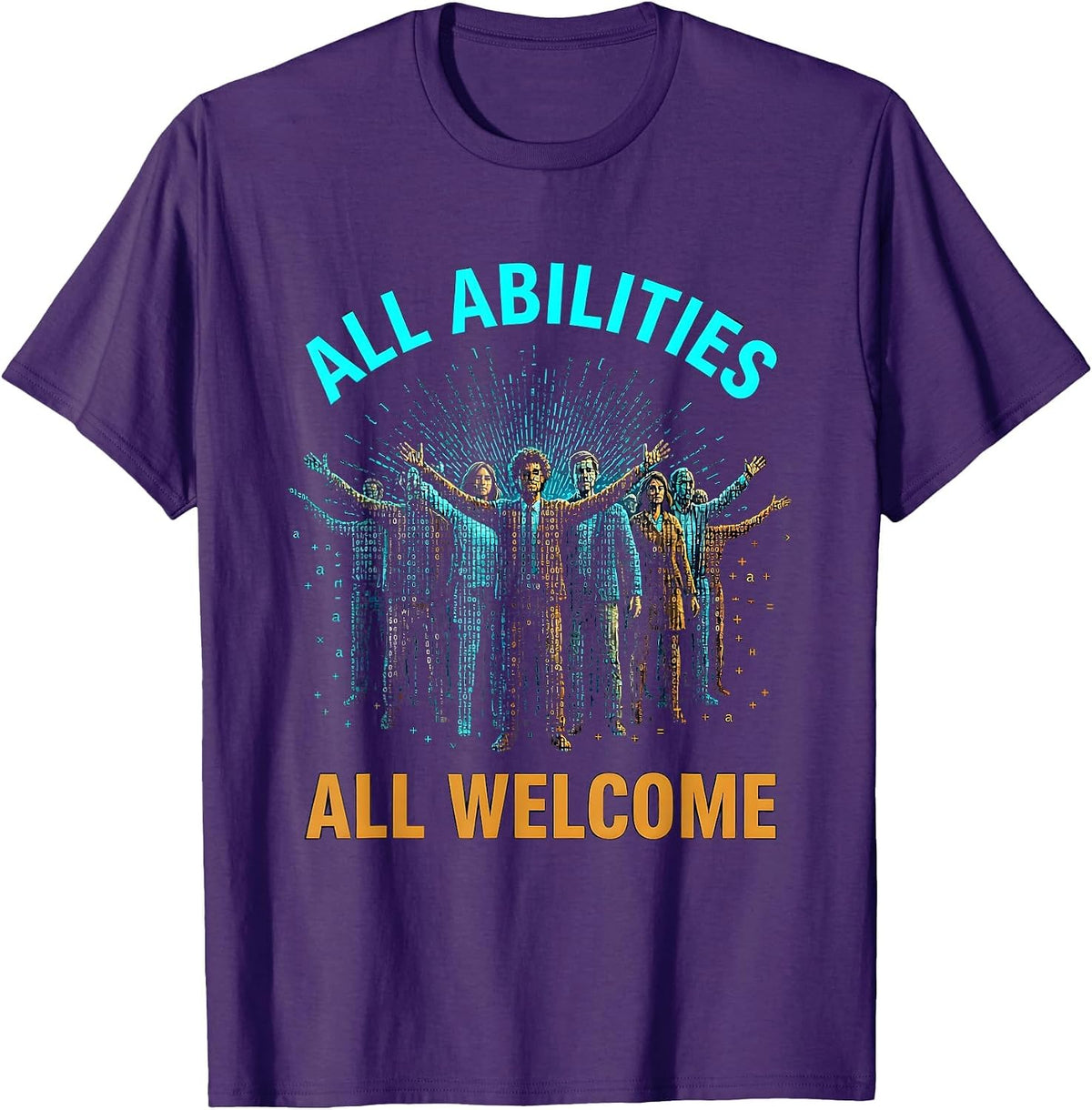 All Abilities All Welcome Special Education Design T-Shirt - Purple