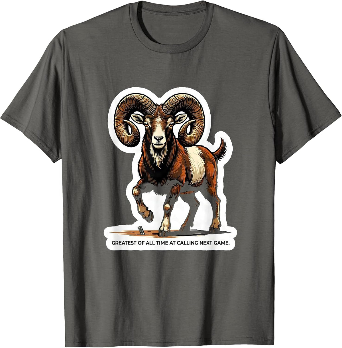 Men's Greatest Of All Time At Calling Next Game Goat Lover T-Shirt - Asphalt Grey