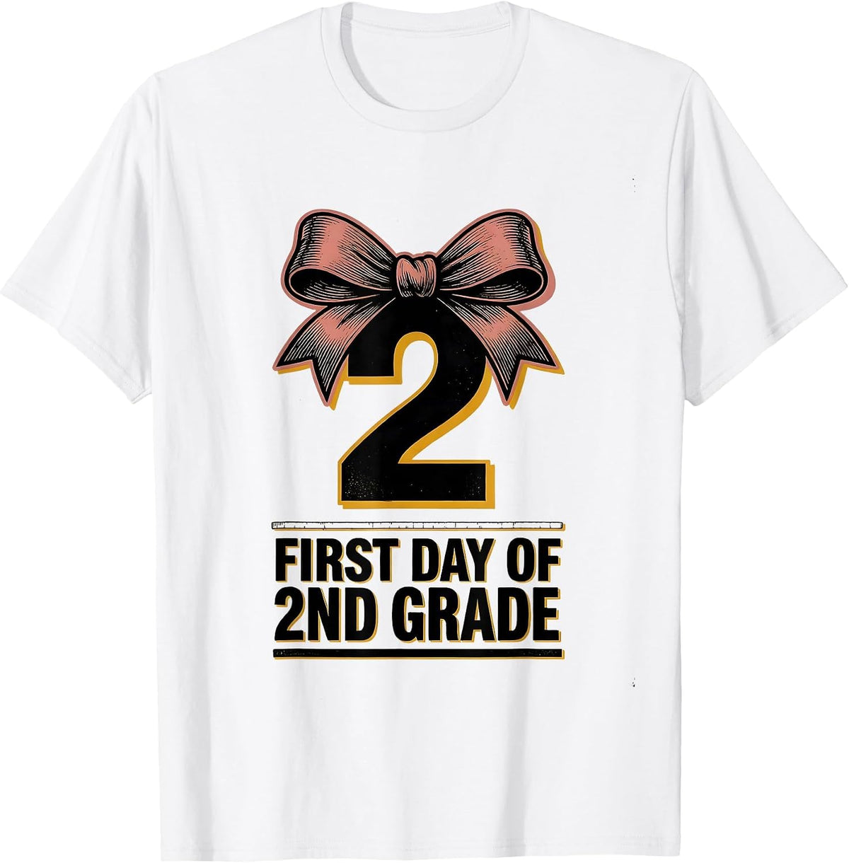 Men's First Day Of 2nd Grade Coquette Bow Back To School Girl T-Shirt - White