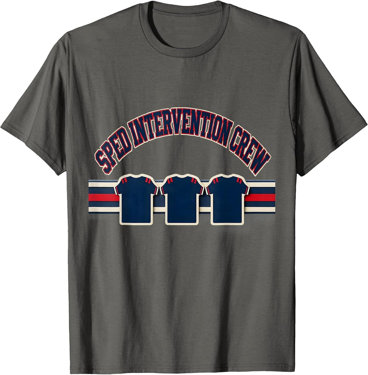 SPED Intervention Crew Sports Special Education Teacher Crew T-Shirt - Asphalt Grey