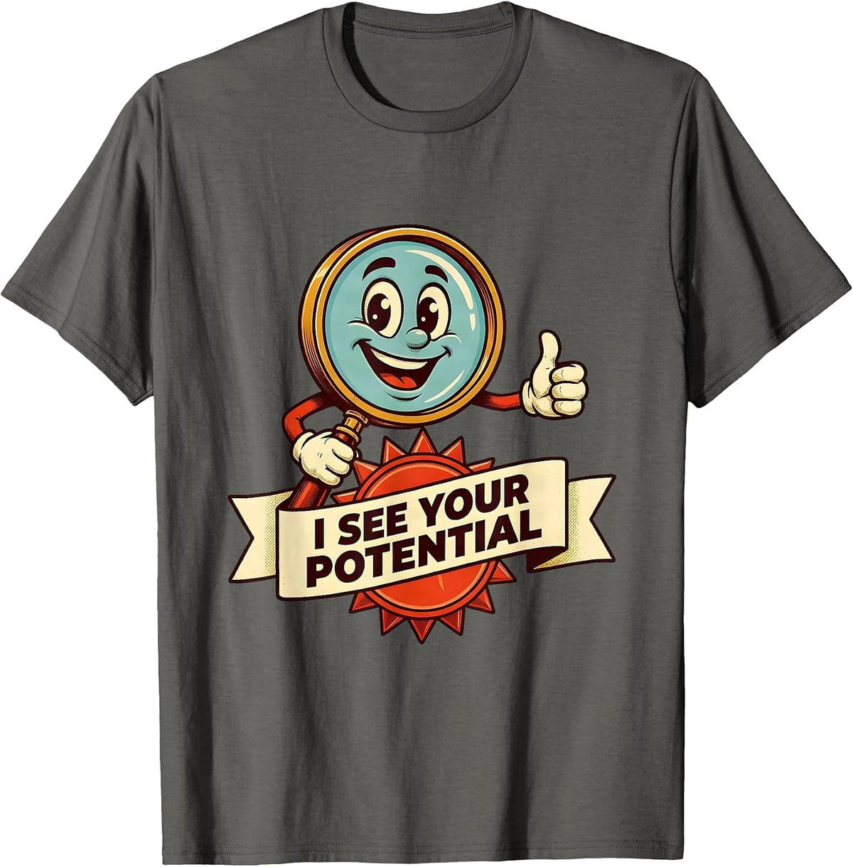 Men's I See Your Potential School Counselor Design T-Shirt - Asphalt Grey