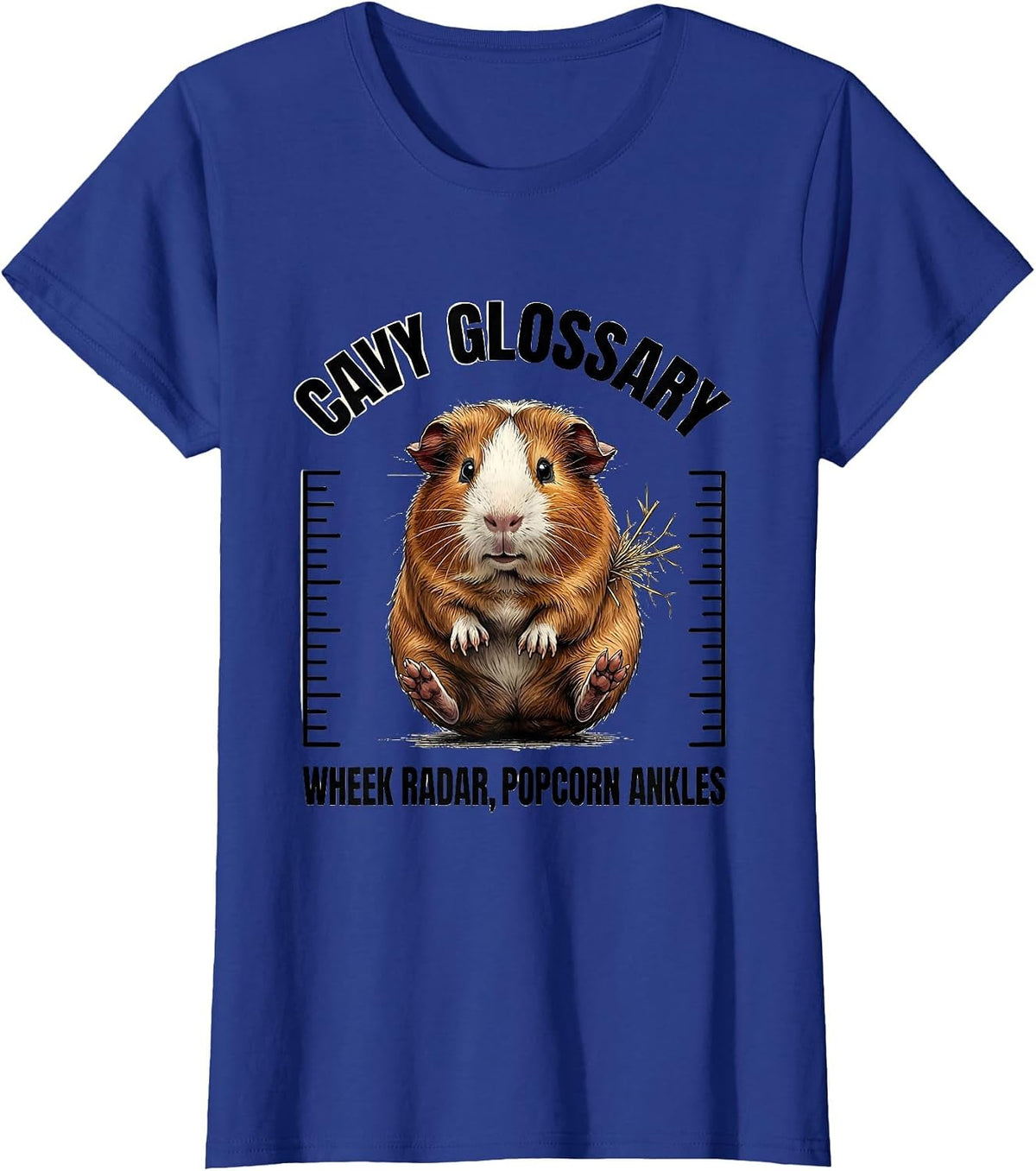 Women's Cavy Glossary: Wheek Radar, Popcorn Ankles Funny Cavy Lover T-Shirt - Royal Blue
