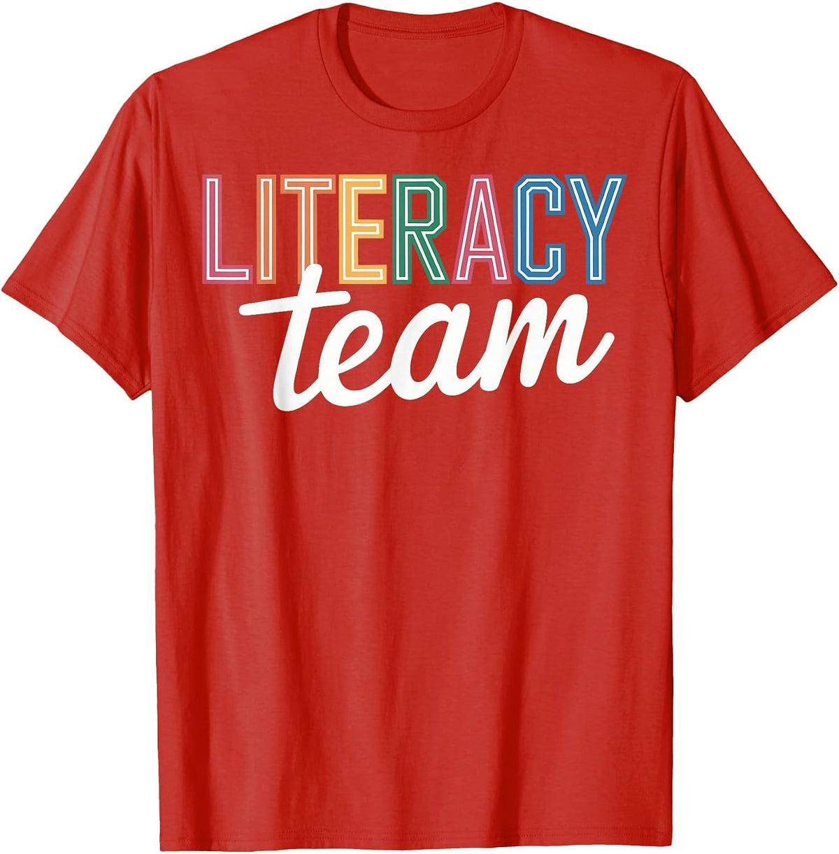 Literacy Team Teacher T-Shirt - Red