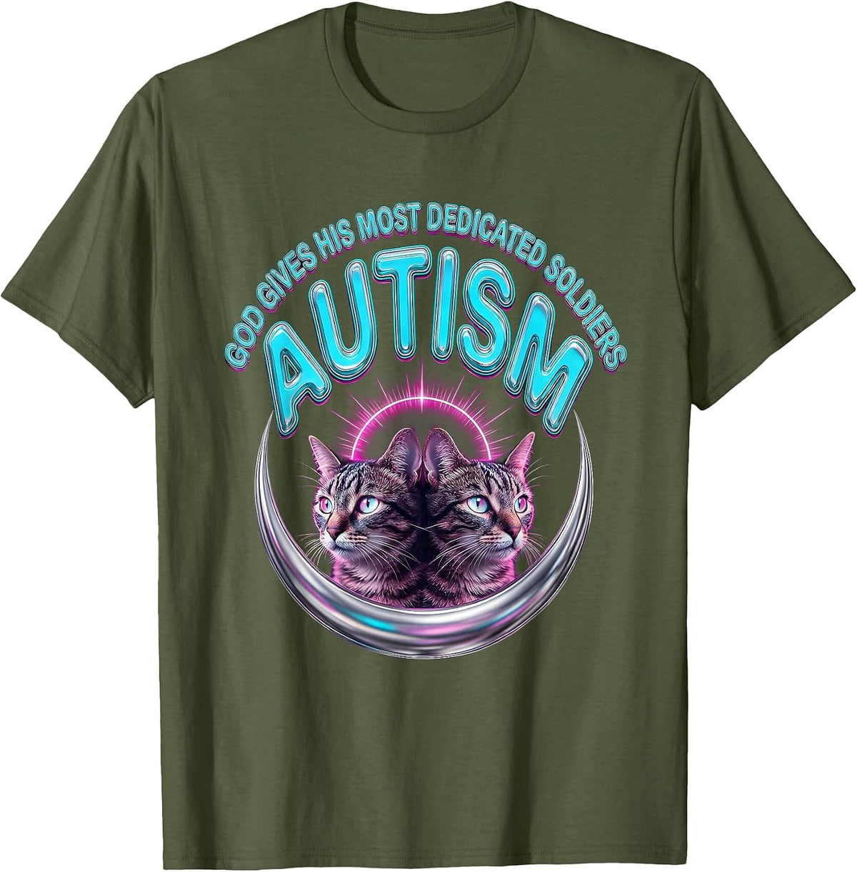 Men's God Gives His Most Dedicated Soldiers Autism Funny T-Shirt - Olive Green