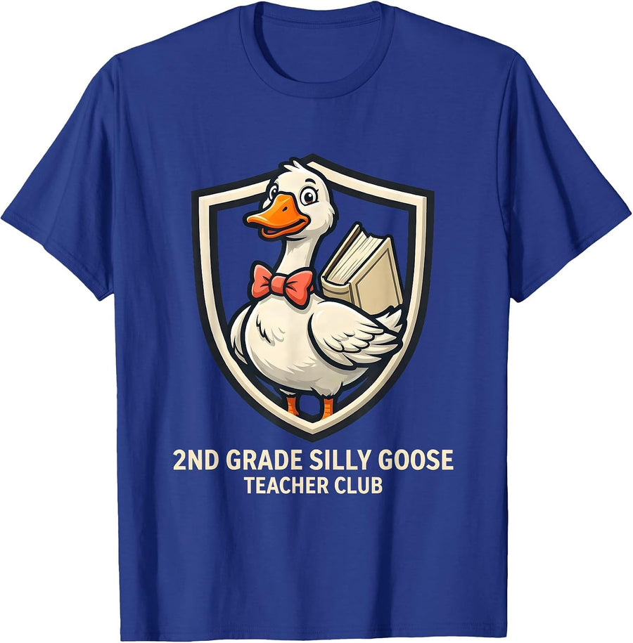 2nd Grade Silly Goose Teacher Club Funny Back to School T-Shirt - Royal Blue