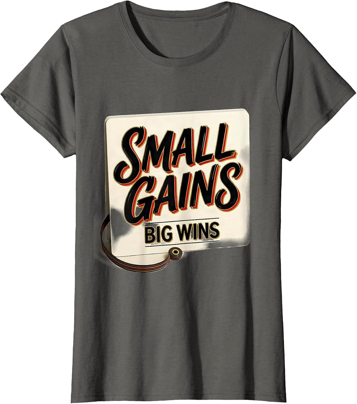 Women's Small Gains, Big Wins Occupational Therapy Physical Therapy T-Shirt - Asphalt Grey
