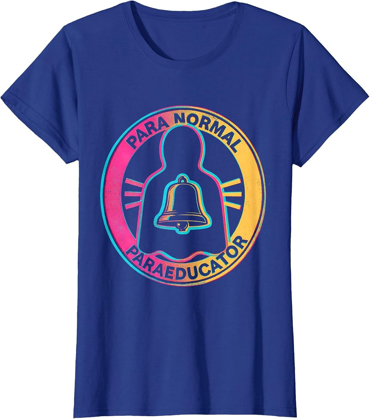 Women's Para Normal Paraeducator Risograph Ghost SPED Teacher T-Shirt - Royal Blue