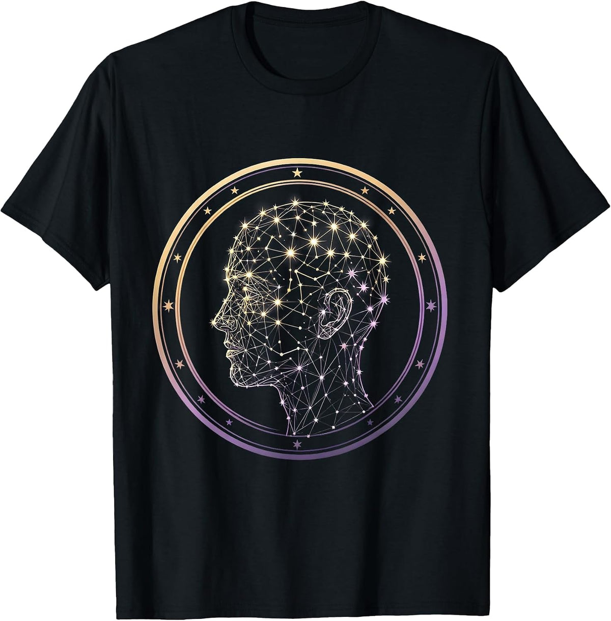 Men's Autism Awareness Constellation Profile Graphic T-Shirt - Black
