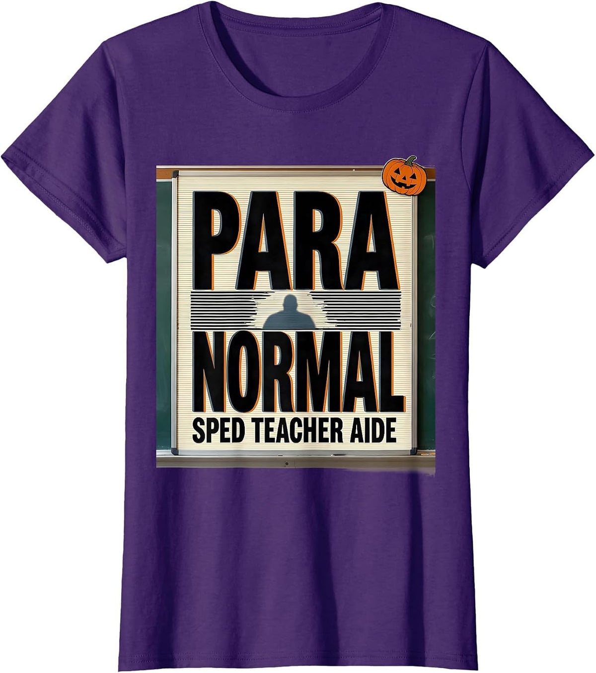 Women's Para Normal SPED Teacher Aide Ghost Halloween T-Shirt - Purple