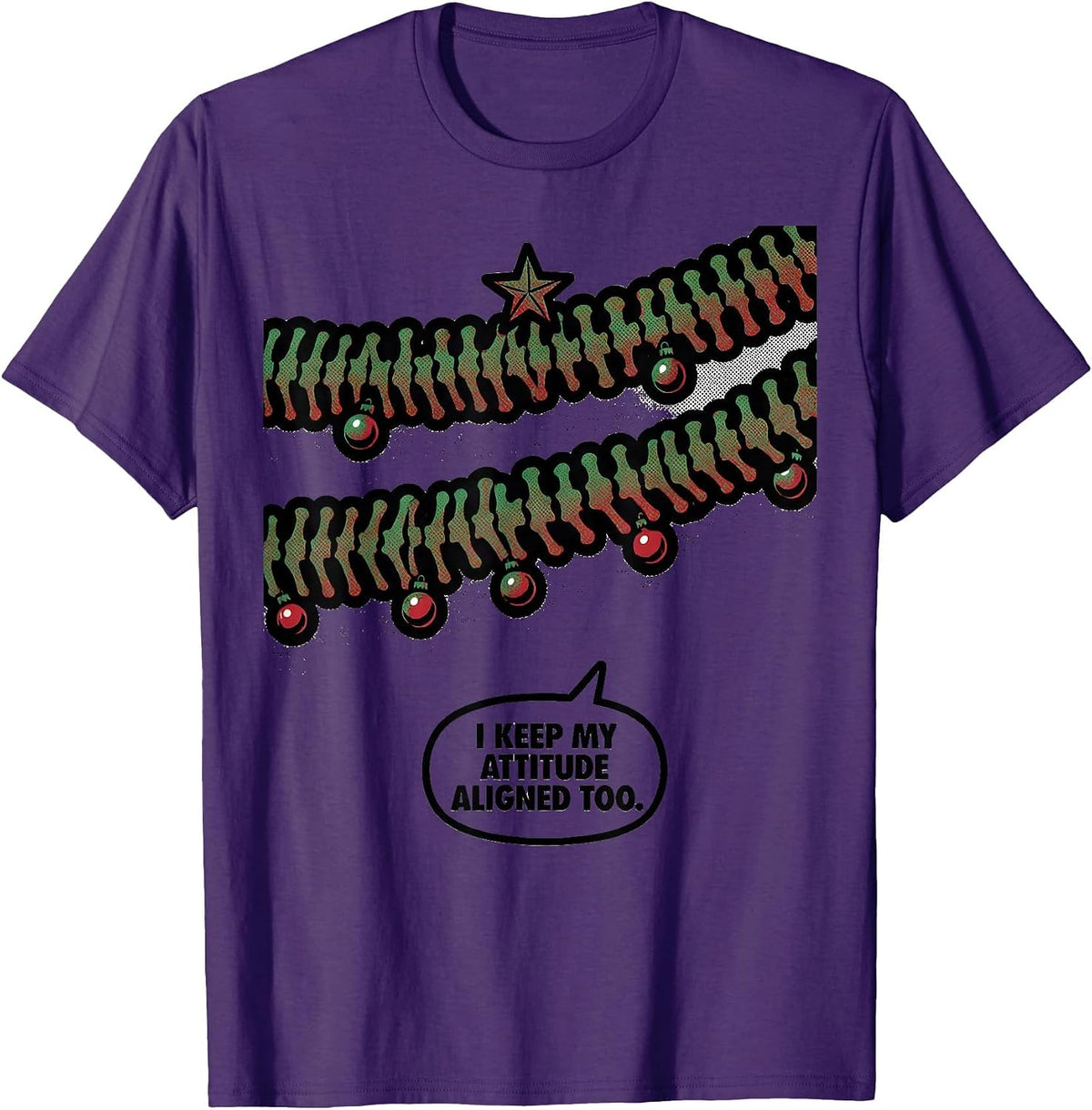 I Keep My Attitude Aligned Too Funny Chiropractor Christmas T-Shirt - Purple