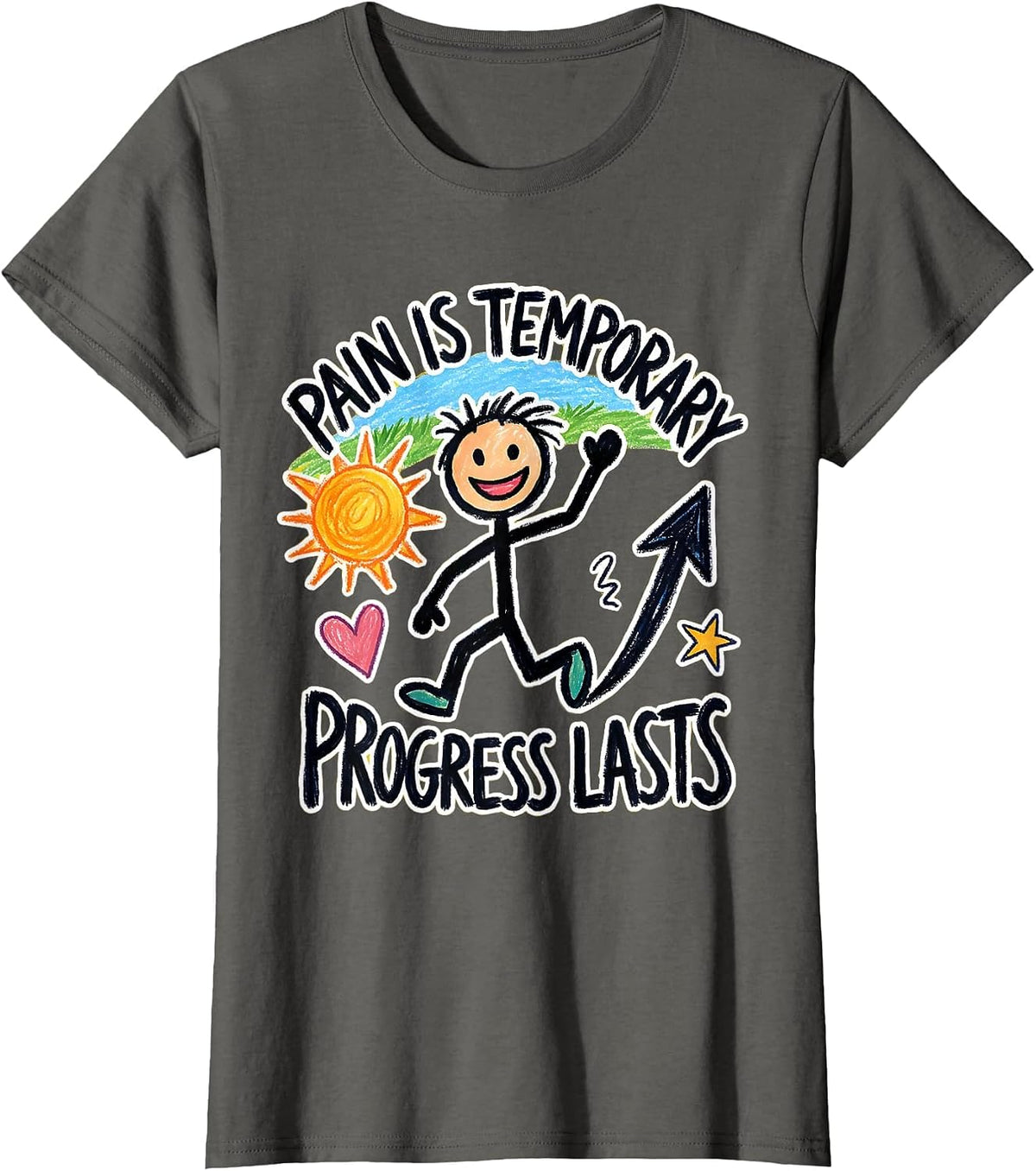Women's Pain Is Temporary Progress Lasts Physical Therapy T-Shirt - Asphalt Grey