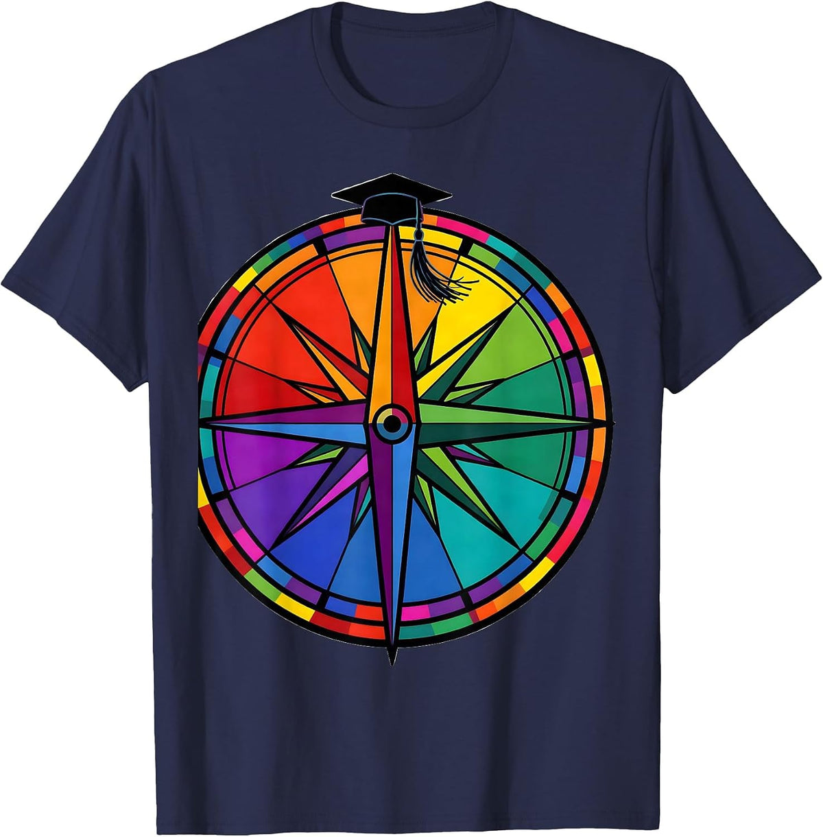 Special Education Compass Graduation Graphic T-Shirt - Navy Blue