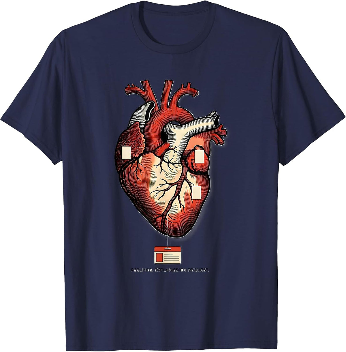 Men's Feelings, Explained On Request Groovy Retro School Counselor T-Shirt - Navy Blue