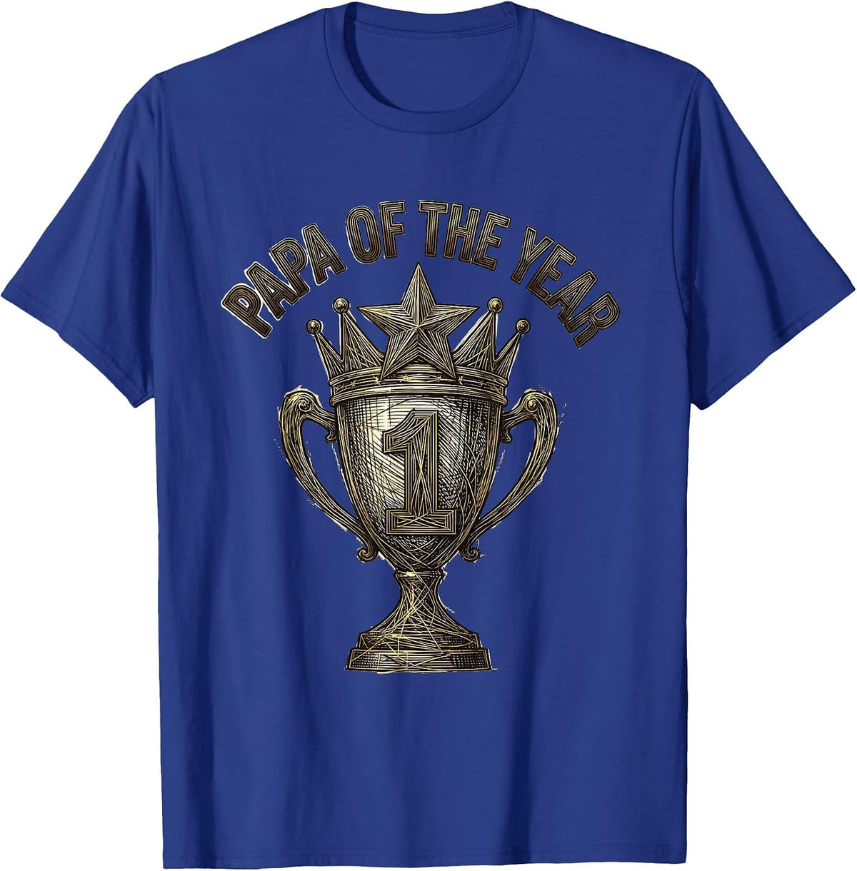 Papa of the Year Award Winning Dad Design T-Shirt - Royal Blue