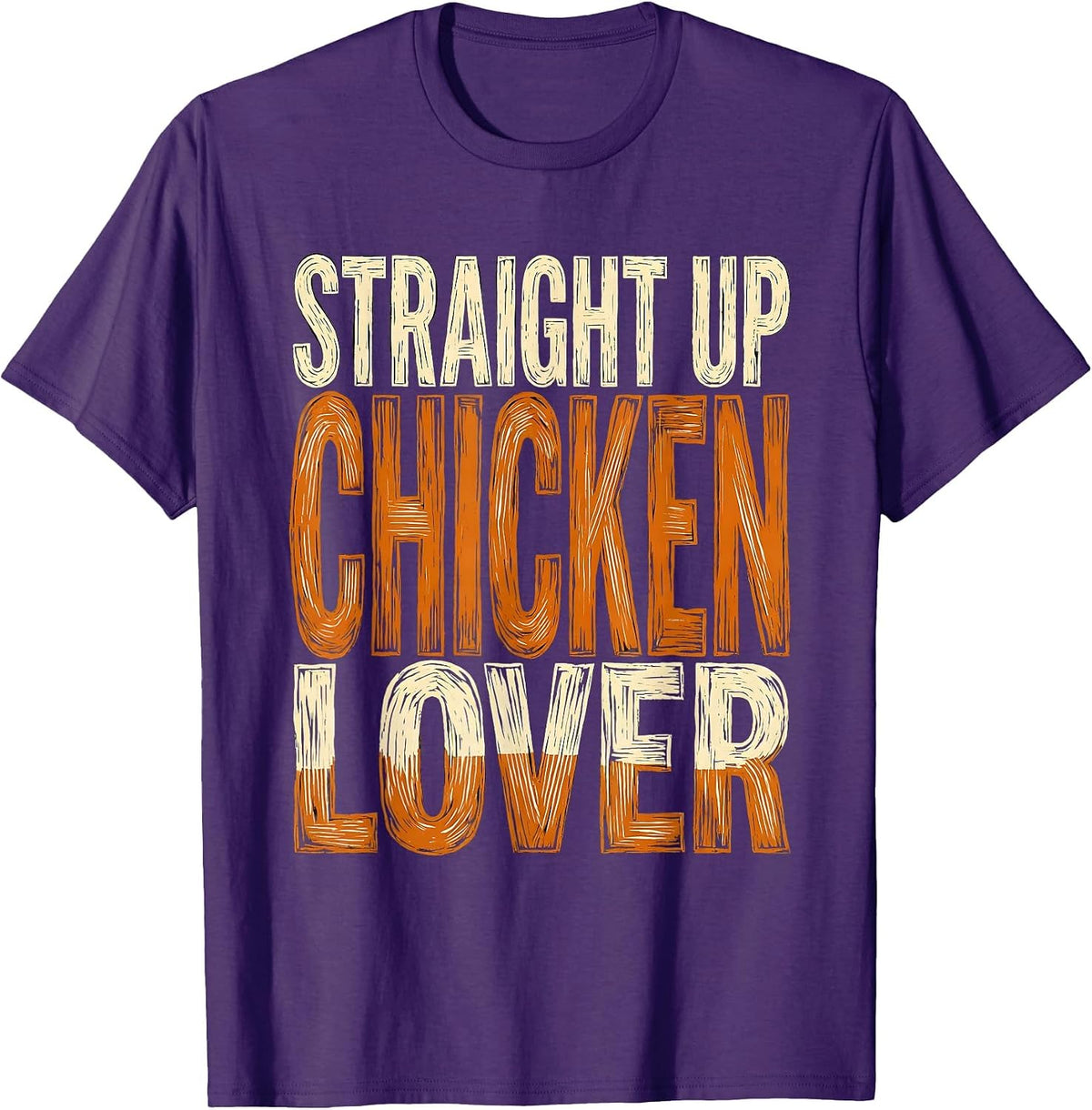 Straight Up Chicken Lover Funny Poultry Design T-Shirt - Purple