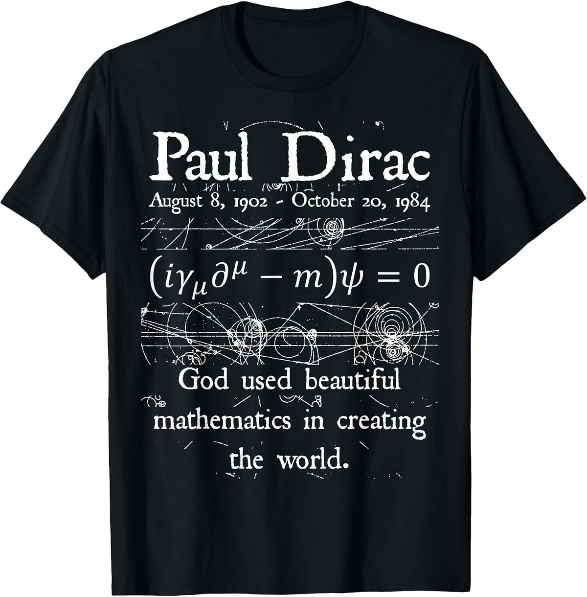 Nerdy Funny Dirac Equation God Beautiful Mathematics Teacher T-Shirt - Black