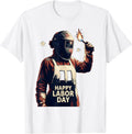 Men's Happy Labor Day Patriotic Woman Graphic T-Shirt - White