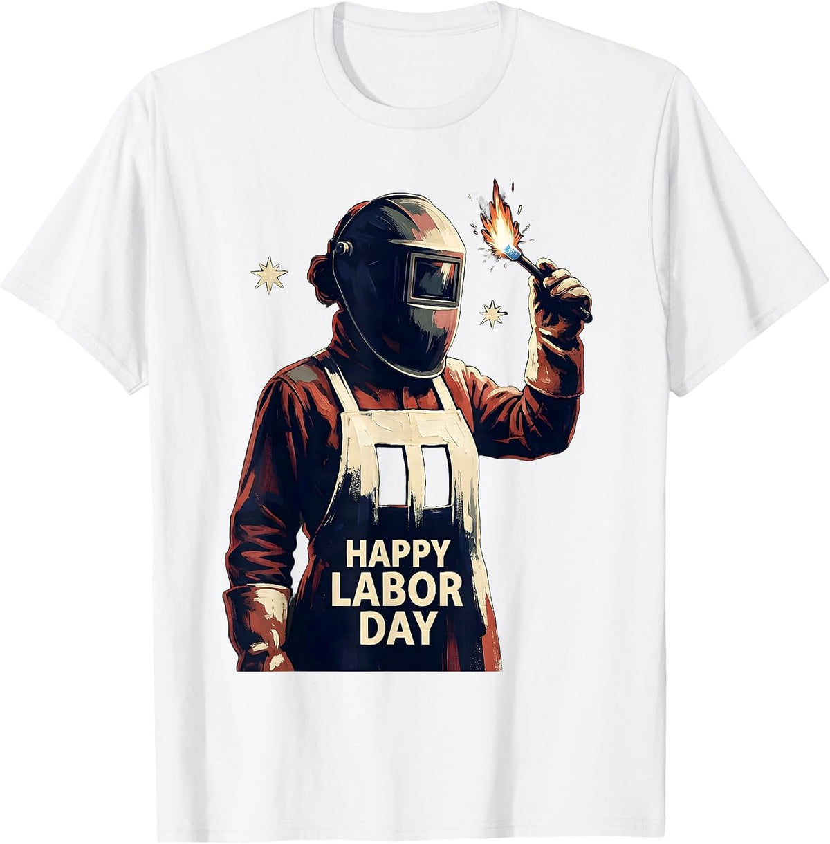 Men's Happy Labor Day Patriotic Woman Graphic T-Shirt - White