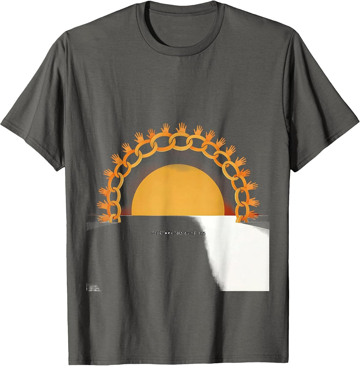 Men's Free Together Since 1865 Minimalist Juneteenth Black Women T-Shirt - Asphalt Grey