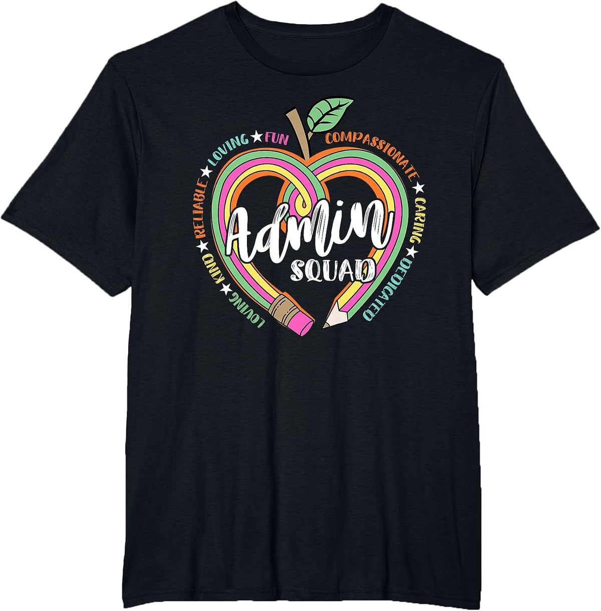 Admin Squad School Assistant Principal Crew Administrator T-Shirt - Black
