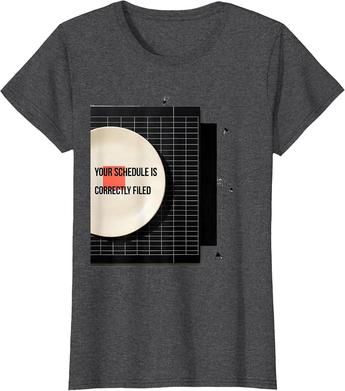 Women's Your Schedule Is Correctly Filed Groovy School Counselor T-Shirt - Dark Heather Grey