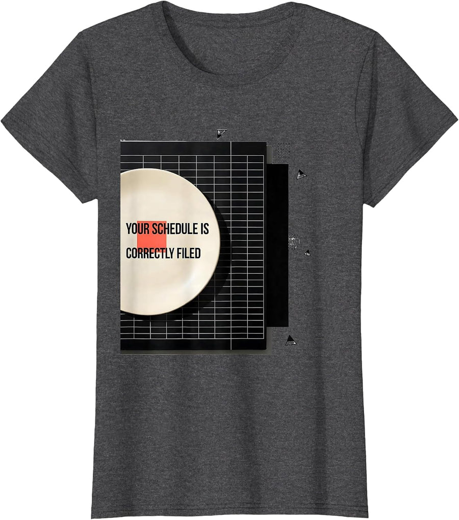 Women's Your Schedule Is Correctly Filed Groovy School Counselor T-Shirt - Dark Heather Grey